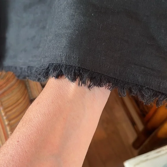 TOMMY BAHAMA Two Palms Double-Ruffle Linen dress with raw hem :: size small - Picture 6 of 11